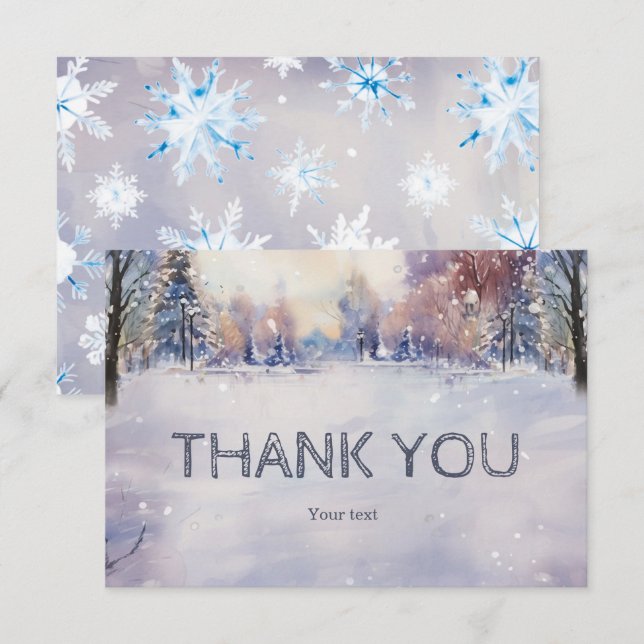 Merci de Baby shower d'hiver personnalisé (Devant / Derrière)