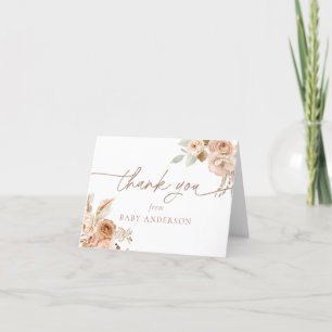 Merci de Baby shower en laiton Boho Pampas