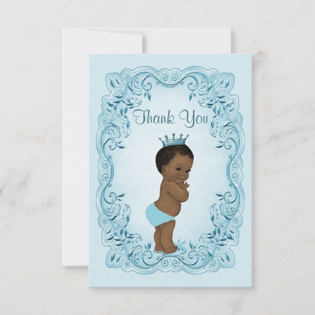 Merci de Baby shower ethnique personnalisé Prince (Devant)