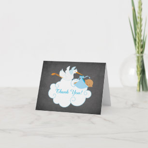 Merci de Baby shower moderne Chalkboard Stork