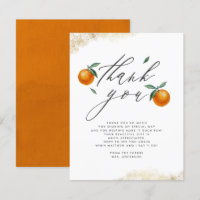 Merci de Baby shower orange d'aquarelle fine
