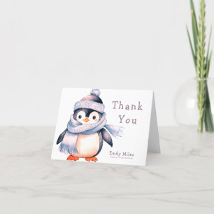Merci de Baby shower pour fille d'hiver de Penguin