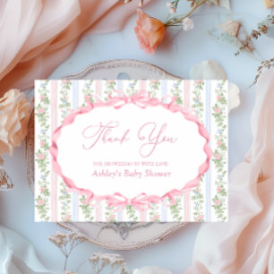 Merci de Baby shower rose Bow