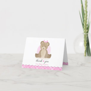 Merci de Baby shower rose Teddy Bear