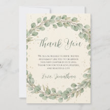 Merci de Baby shower rustique de couronne d'eucaly