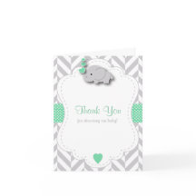 Merci de Baby shower vert, gris blanc