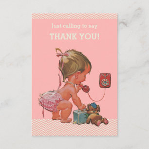 Merci de Baby shower Vintage pour bébé au téléphon