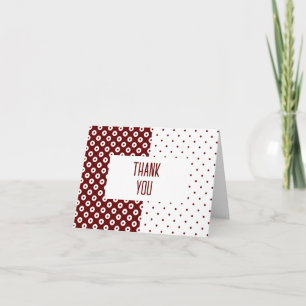 Merci de bloc couleur rouge et blanc pointillé