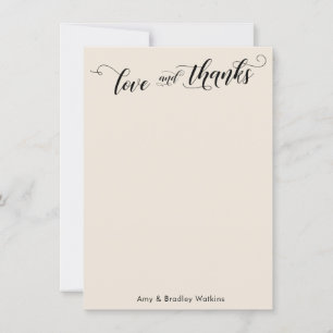 Merci de calligraphie élégant Crème simple