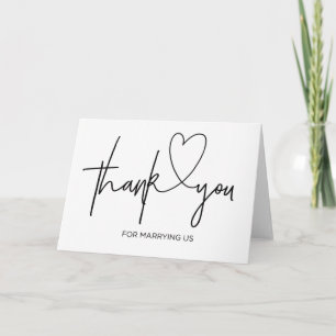 Merci de carte d'Officiant de mariage pour nous