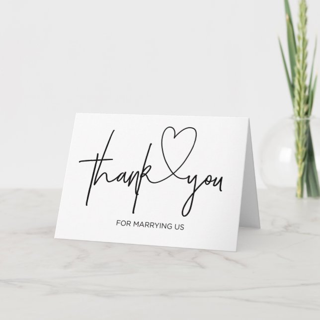 Merci de carte d'Officiant de mariage pour nous (Devant)