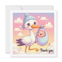 Merci de carte plat baby shower