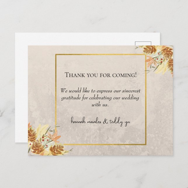 Merci de carte postale pour venir! (Devant / Derrière)