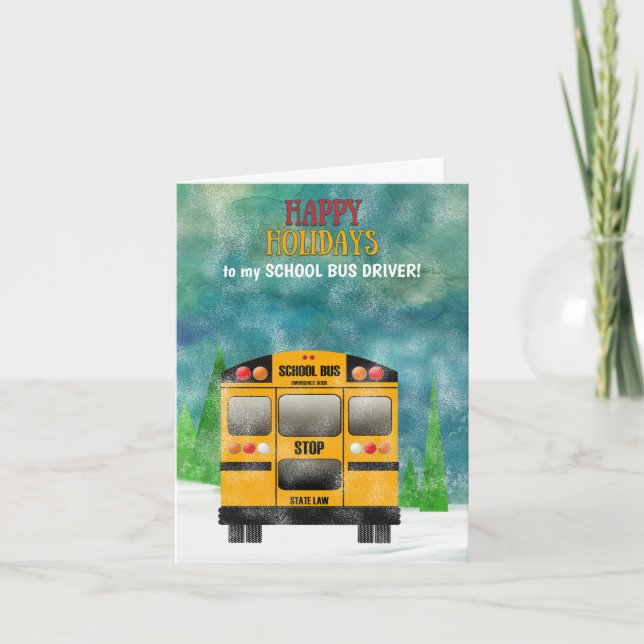 Merci de chauffeur d'autobus scolaire bonnes fêtes (Devant)