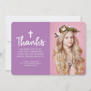 Merci de communion photo simple et moderne