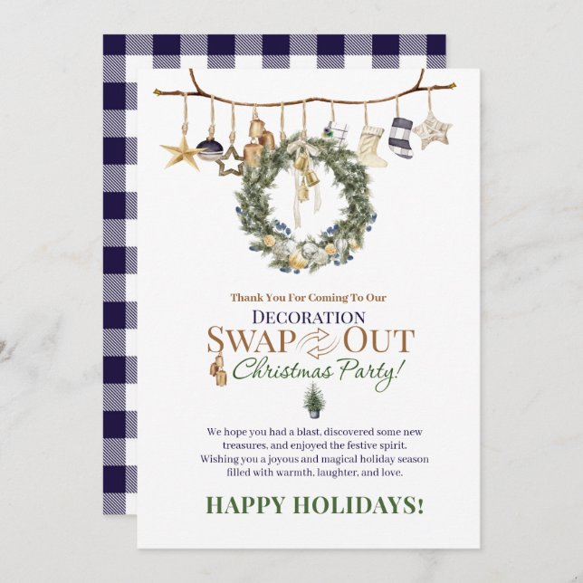 Merci De Décoration Et Carte De Noël (Devant / Derrière)