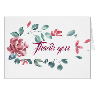 Merci de design floral pourpre et vert