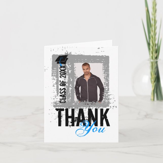 Merci de diplôme Carte blanche Ajouter une photo (Devant)