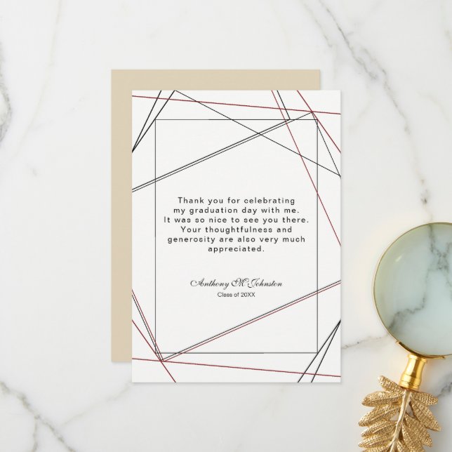 Merci de diplôme Conception géométrique (Devant/Arrière en situation)