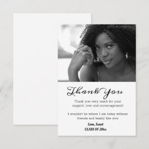 Merci de diplôme en noir et blanc - photo de grade