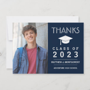 Merci de diplôme photo moderne bleu