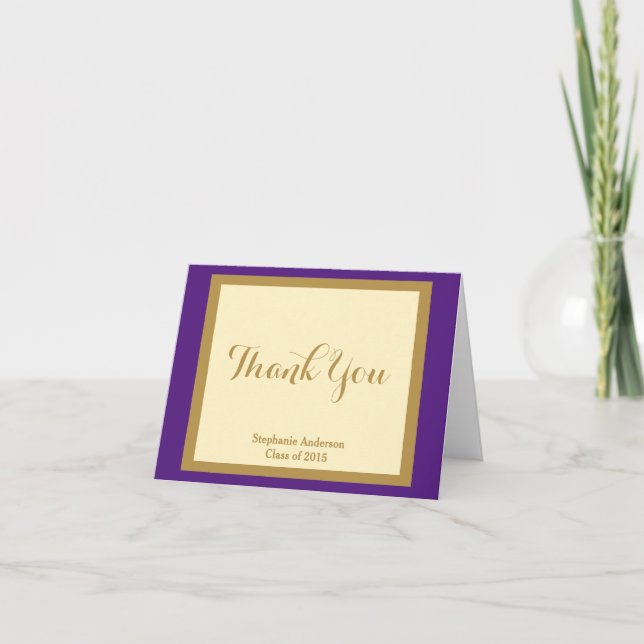 Merci de diplôme, Purple & Gold Personnalisé (Devant)