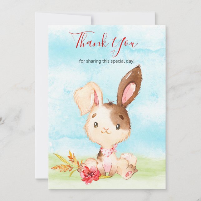 Merci de ferme Bunny Watercolor (Devant)