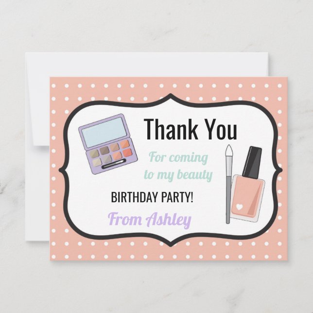 Merci de fête d'anniversaire Invitation carte Beau (Devant)