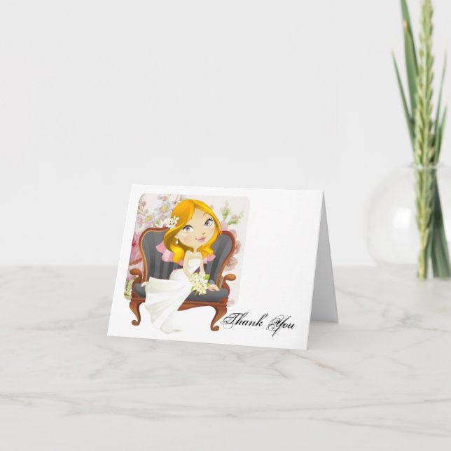 Merci de Fête des mariées de mariée en caricature (Devant)