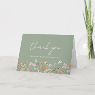 Merci de Fête des mariées Fleur sauvage Sage Green