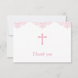 Merci de filles de baptême rose/baptême