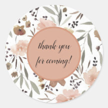 Merci de fleurs Boho simple pour autocollants