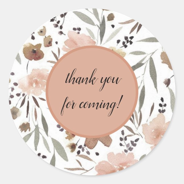 Merci de fleurs Boho simple pour autocollants (Devant)