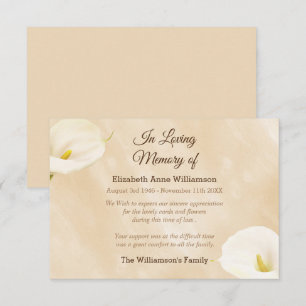 Merci de fleurs de lys funéraires en Sympathie