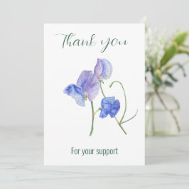 Merci de fleurs de pois doux bleu pour votre suppo