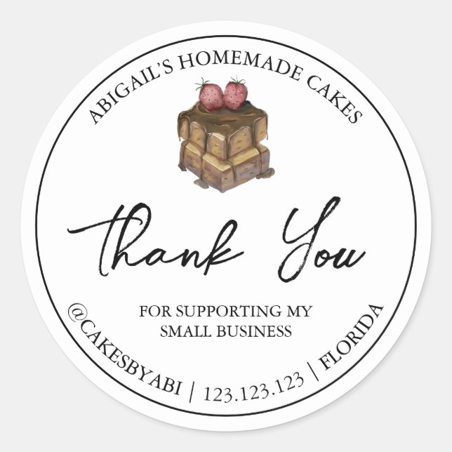 Merci de gâteau maison simple Étiquette (Devant)