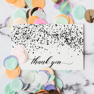 Merci de graduation de Confetti Noir Chic Script