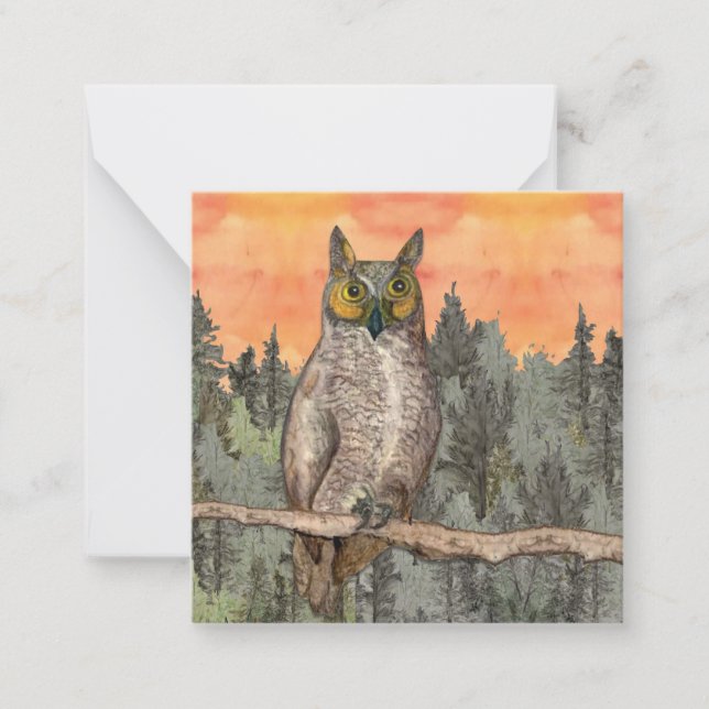 Merci de hibou pour votre carte de sagesse (Devant)