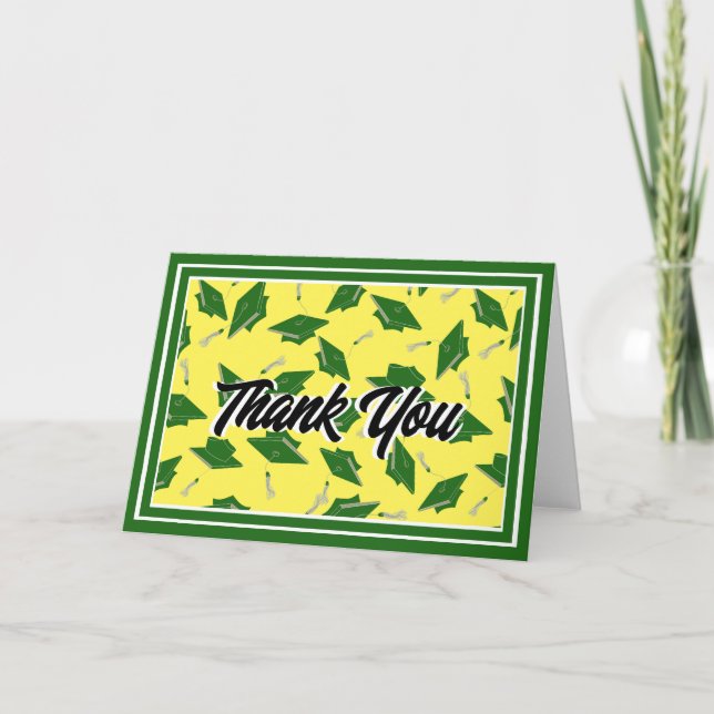 Merci de la fête de graduation verte et jaune (Devant)