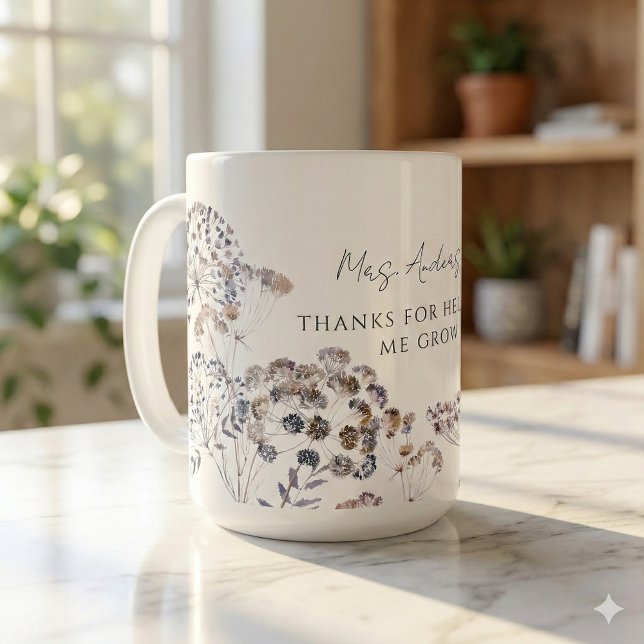 Merci De M'Aider À Croître En Mug (Show your gratitude with this lovely, "Thanks for helping me grow" mug! )