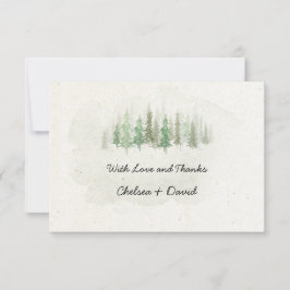 Merci de Mariage de la forêt de pins d'aquarelle r