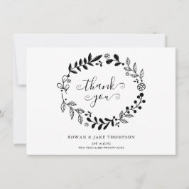 Merci de Mariage de la Garland noir et blanc
