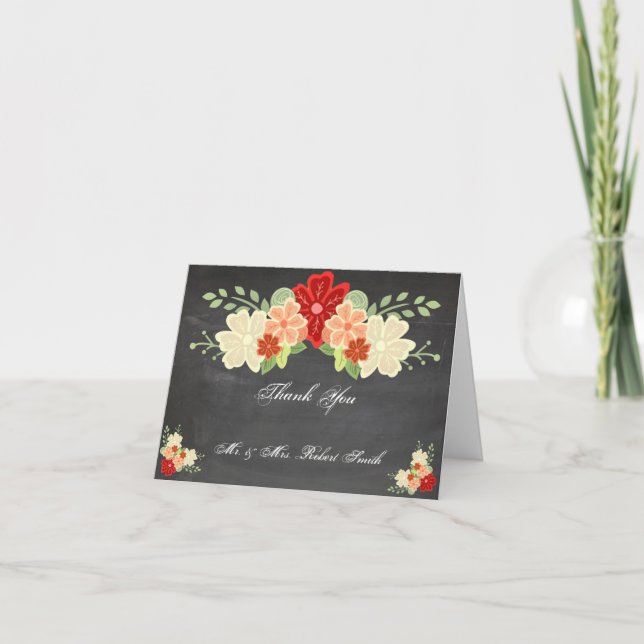 Merci de mariage de tableau de fleur d'orange (Devant)