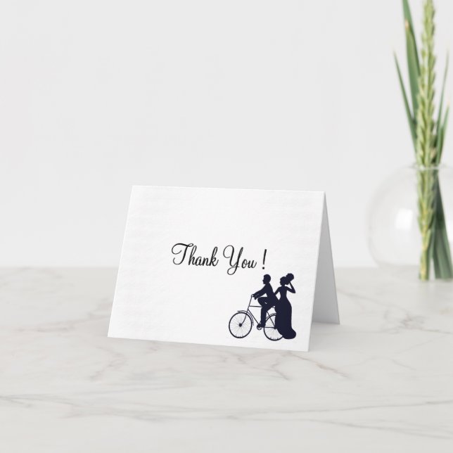 Merci de Mariage de vélo blanc à l'intérieur (Devant)