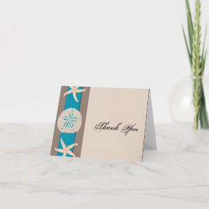 Merci de mariage d'étoiles de mer de brun et de