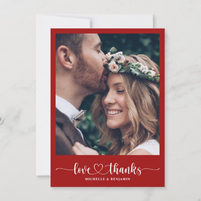 Merci de mariage élégant moderne Carte photo (Devant)