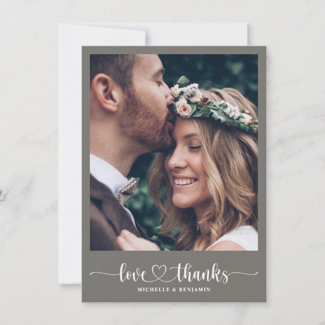 Merci de mariage élégant moderne Carte photo (Devant)