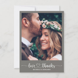Merci de mariage élégant moderne Carte photo
