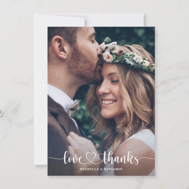 Merci de mariage élégant moderne Carte photo (Devant)
