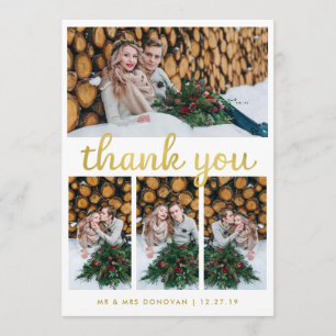 Merci de Mariage en bois et or rustique 4 Photo